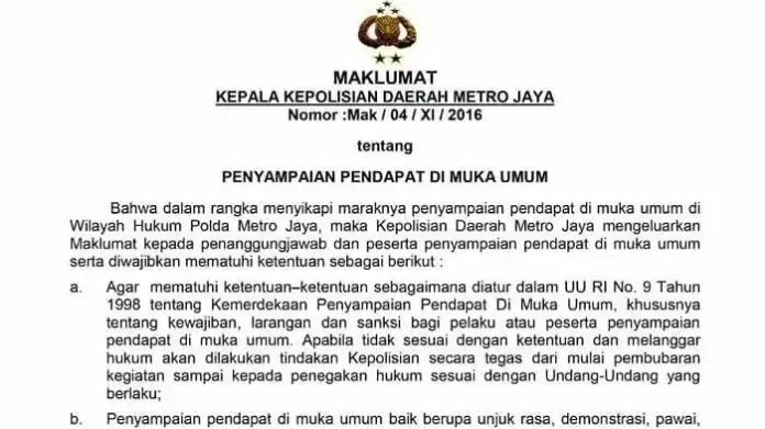 Kapolda Metro Kerahkan Helikopter Sebar Surat Maklumat