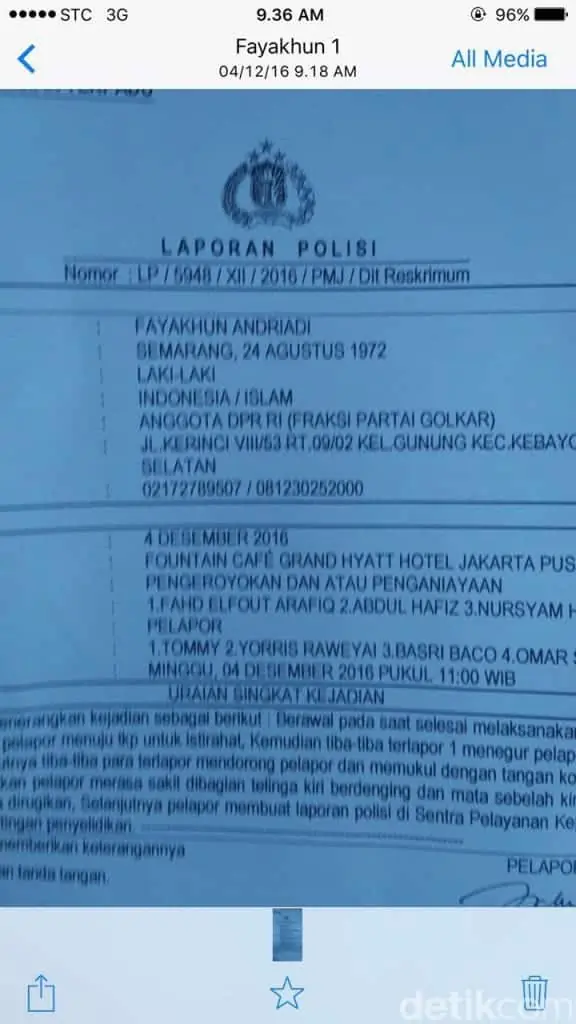 Soal Massa Aksi 412, Fahd dan Fayakhun Saling Lapor ke Polisi